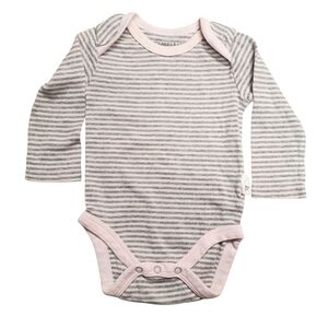 Burt's Bees Baby Gray and Pink Soft Cotton Bodysuit. 0-3 mos.